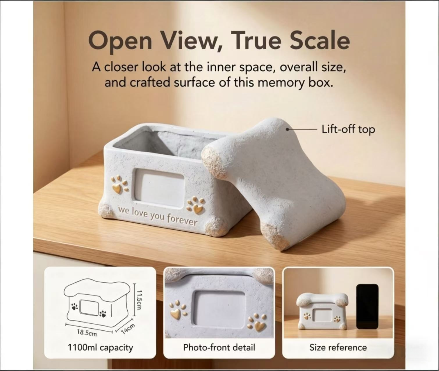 Cat & Dog Memorial Casket Keepsake Box - Image 4
