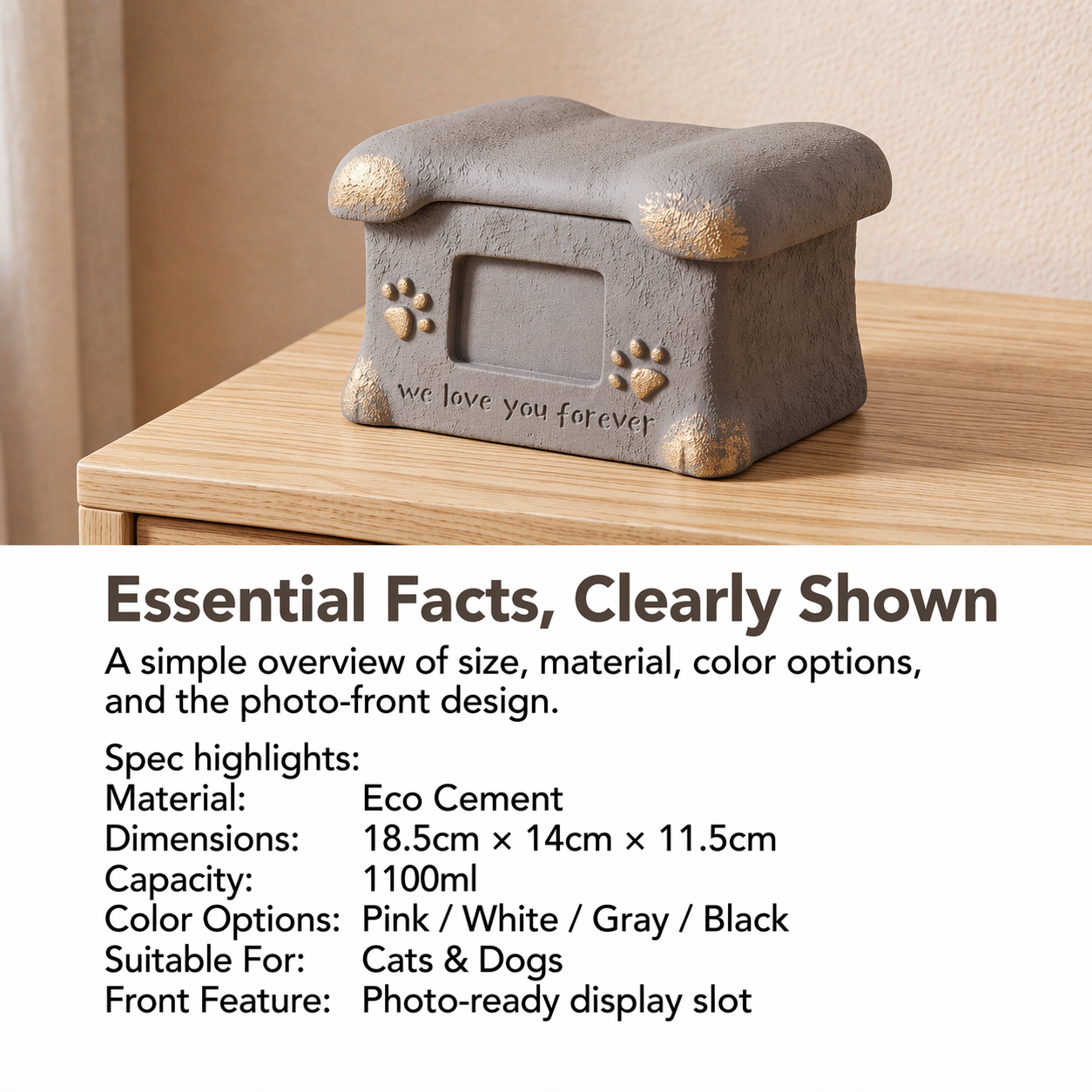 Cat & Dog Memorial Casket Keepsake Box - Image 5
