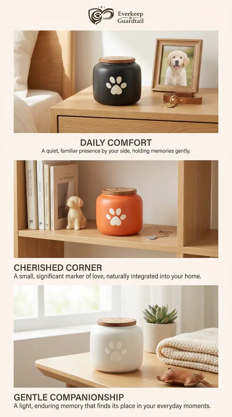 Heart-Top Ceramic Pet Memorial Urn - Image 3