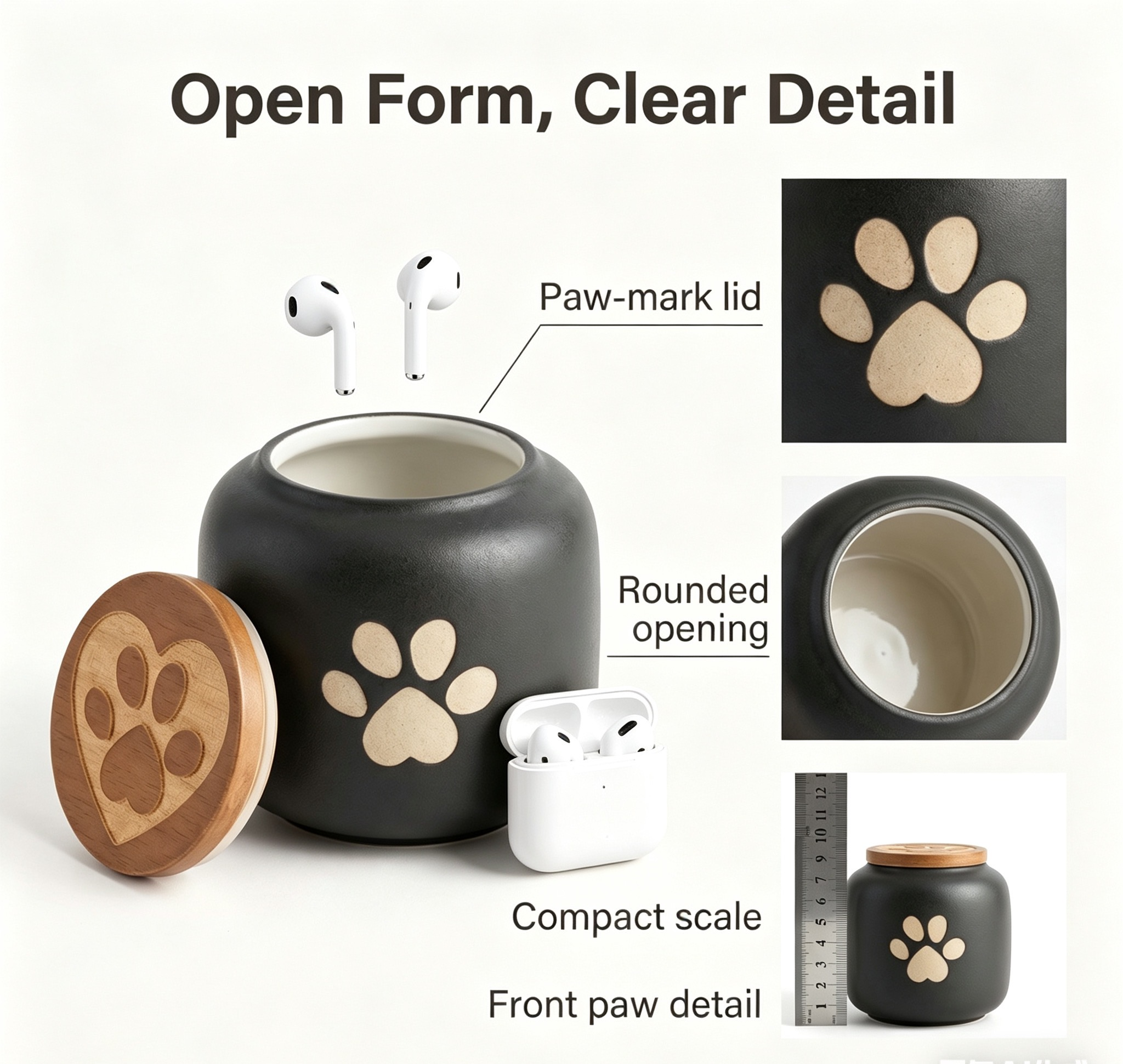 Heart-Top Ceramic Pet Memorial Urn - Image 4