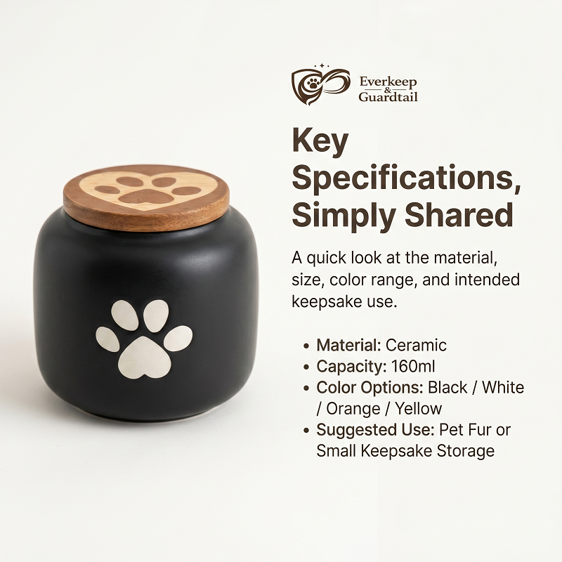 Heart-Top Ceramic Pet Memorial Urn - Image 5