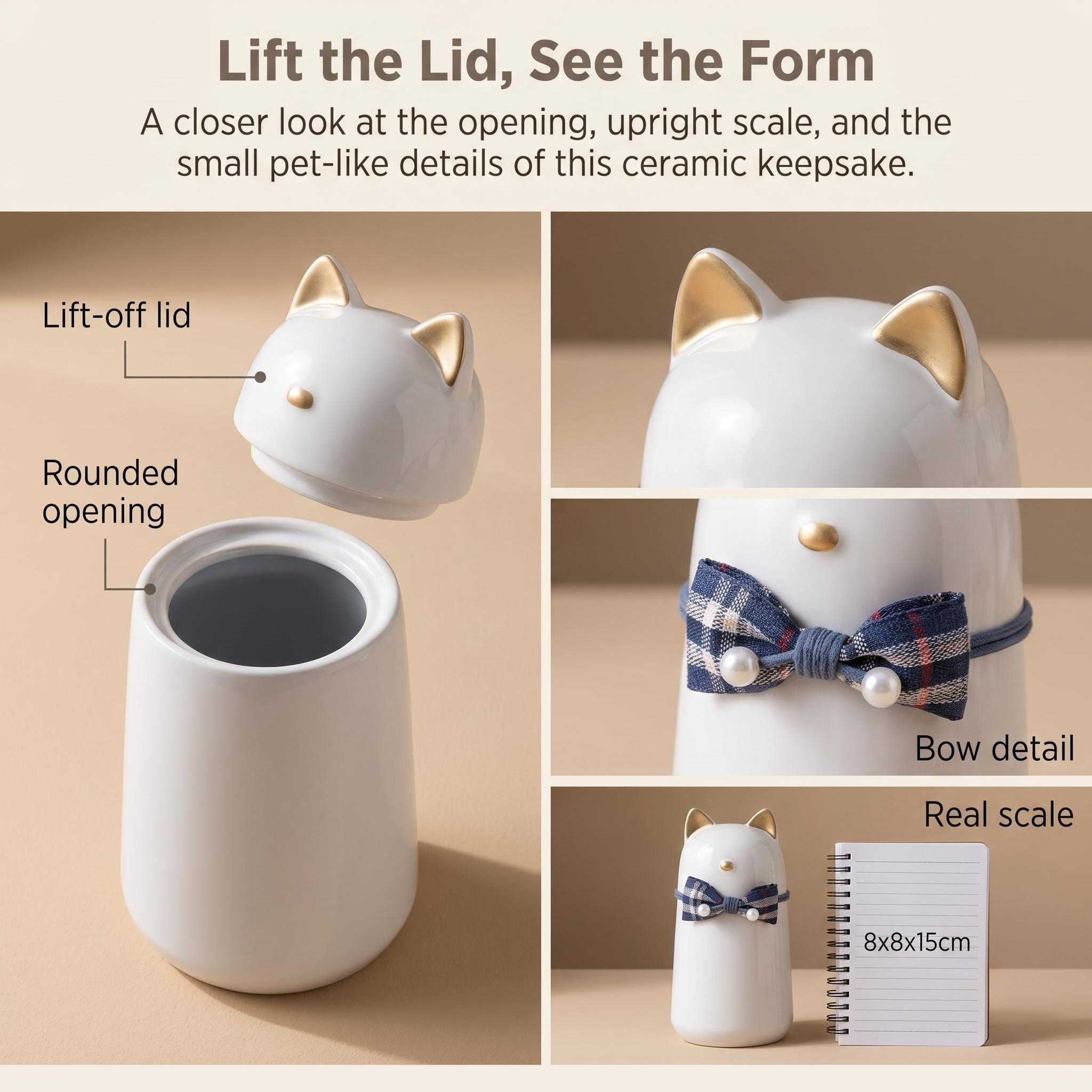 Petite White Ceramic Pet Ashes Jar - Image 4