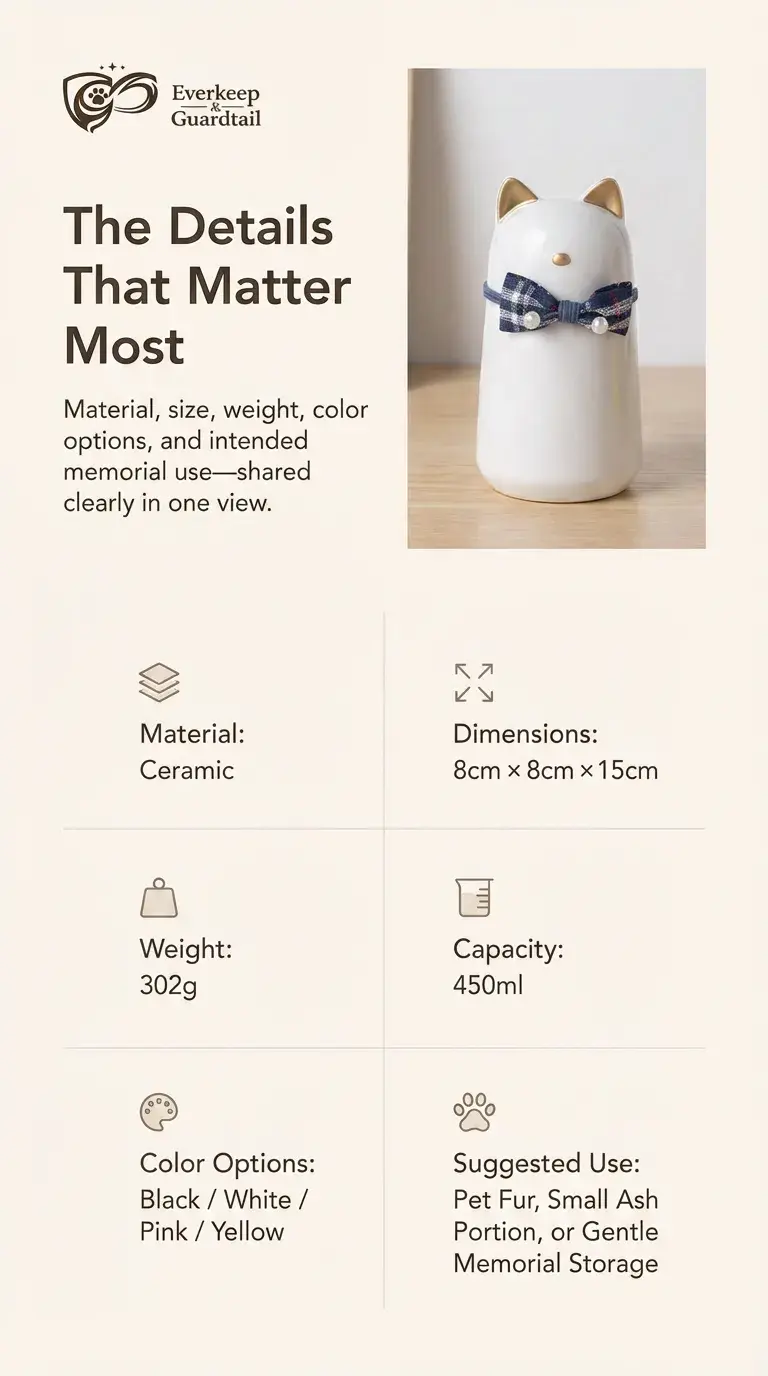 Petite White Ceramic Pet Ashes Jar - Image 5