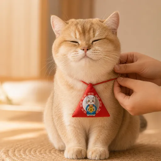 Embroidered Triangle Peace Charm Pouch for Pets