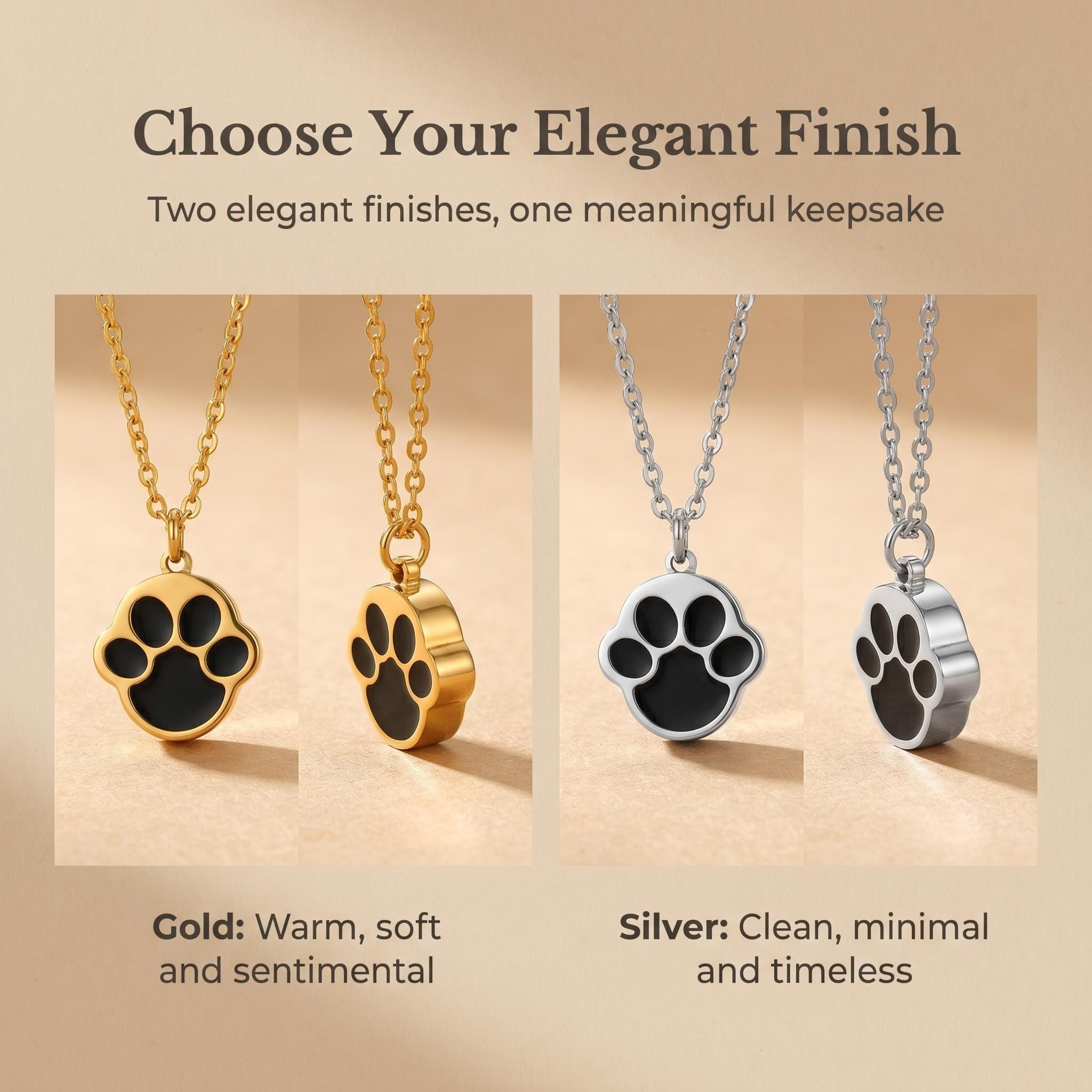 Paw Print Pet Ashes Pendant Necklace - Image 6
