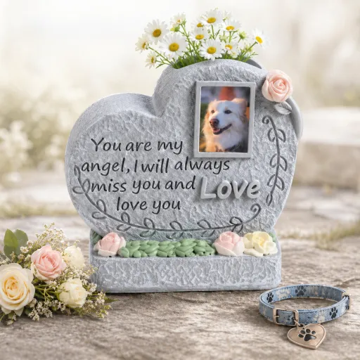 Flower-Holder Pet Memorial Garden Stone