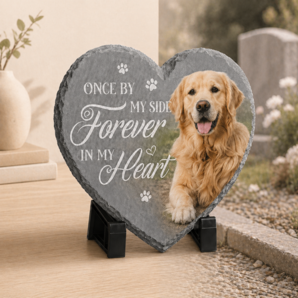 Custom Heart Slate Pet Memorial Stone