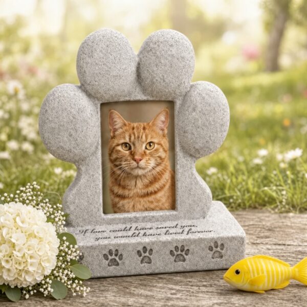 Resin Pet Memorial Stone with Photo Slot
